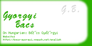 gyorgyi bacs business card